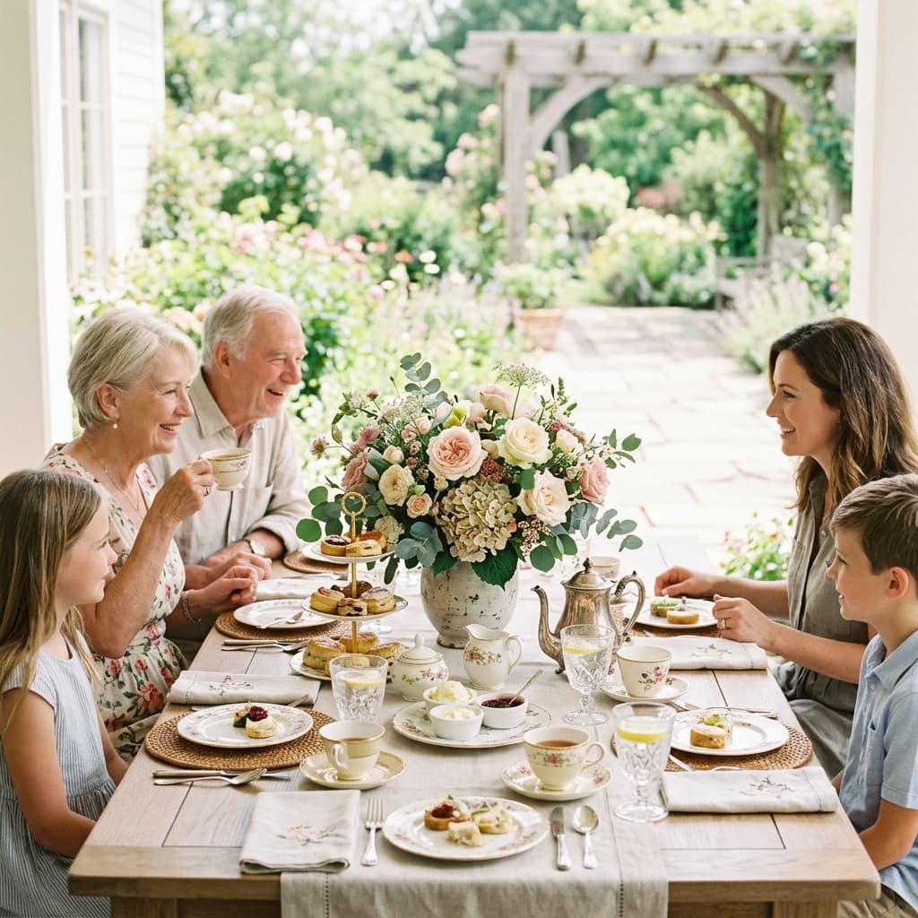 Peaceful Funeral Table Setting